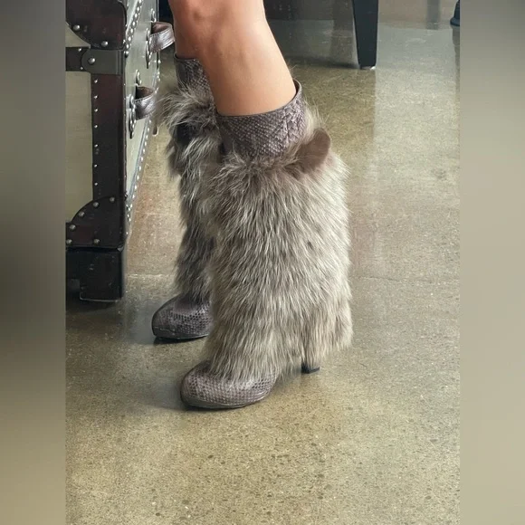 Devi Kroell mink & python boots - Picture 4 of 5